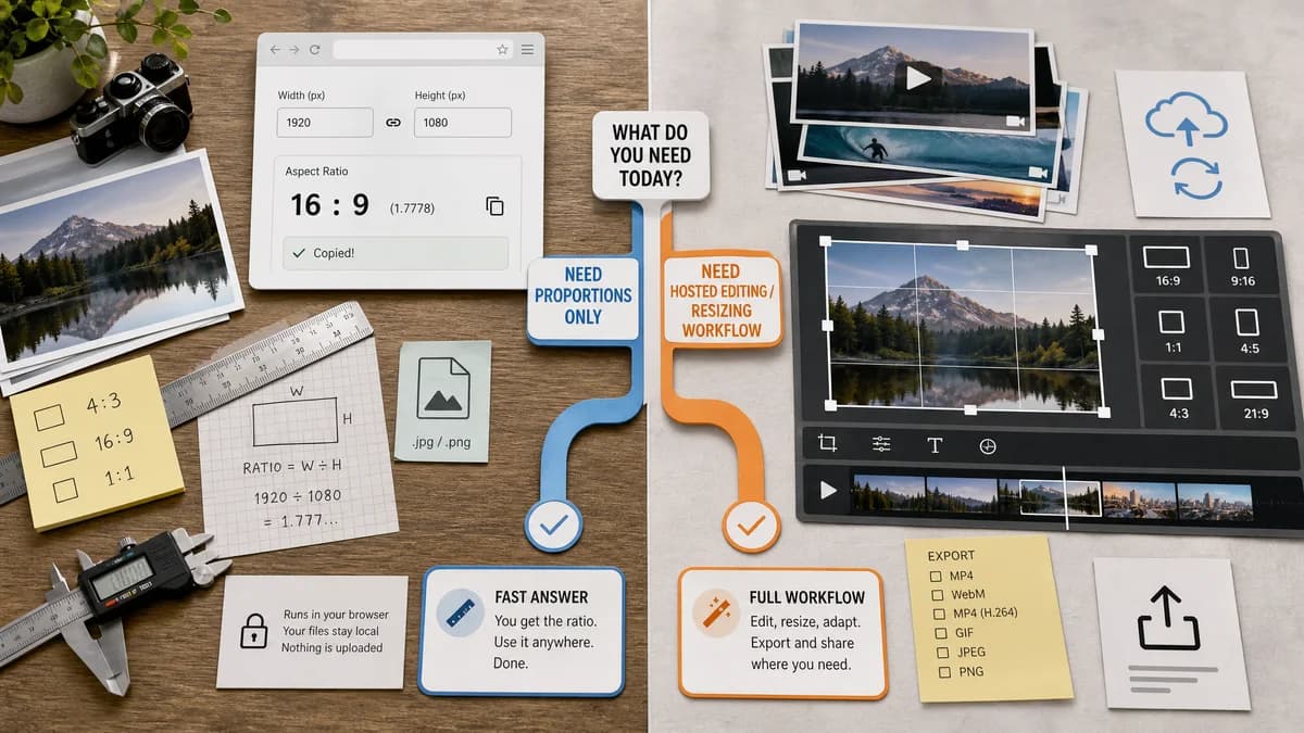 Open Source Alternatives to Kapwing visual comparison with Image Aspect Ratio Calculator
