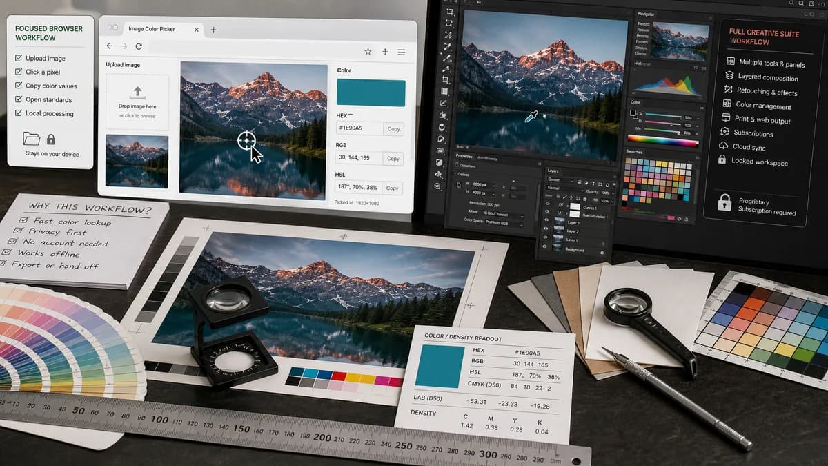 Open Source Alternatives to Adobe Photoshop visual comparison with Image Color Picker