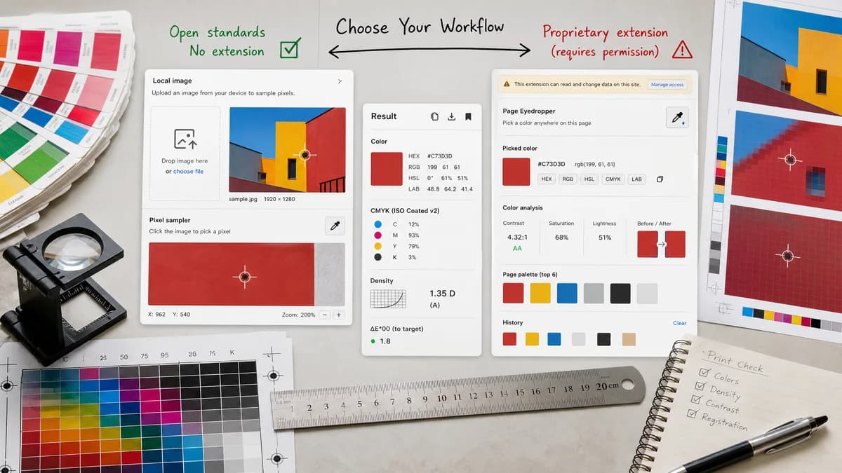 Open Source Alternatives to ColorZilla visual comparison with Image Color Picker