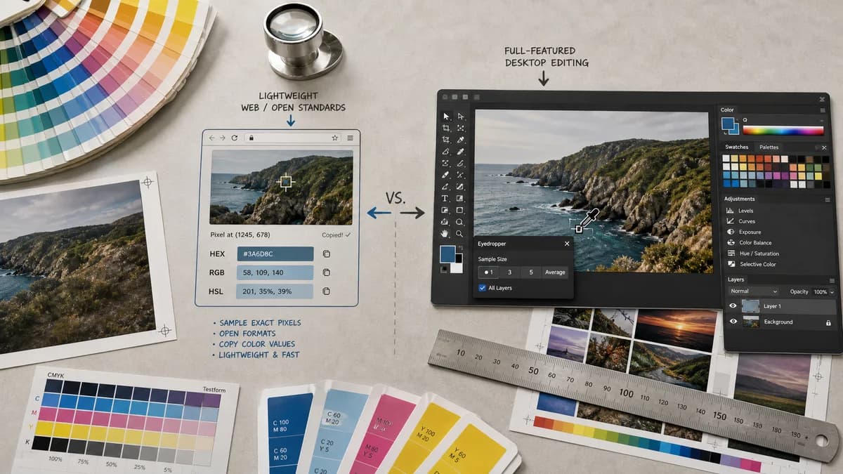 Open Source Alternatives to Pixelmator Pro visual comparison with Image Color Picker