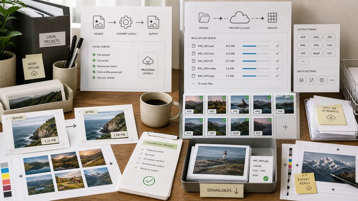 Open Source Alternatives to MConverter visual comparison with Image Format Converter