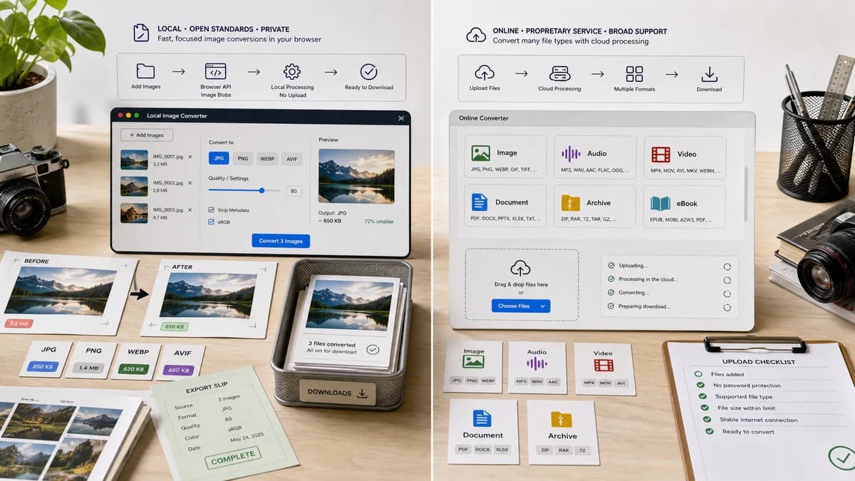Open Source Alternatives to OnlineConvert visual comparison with Image Format Converter