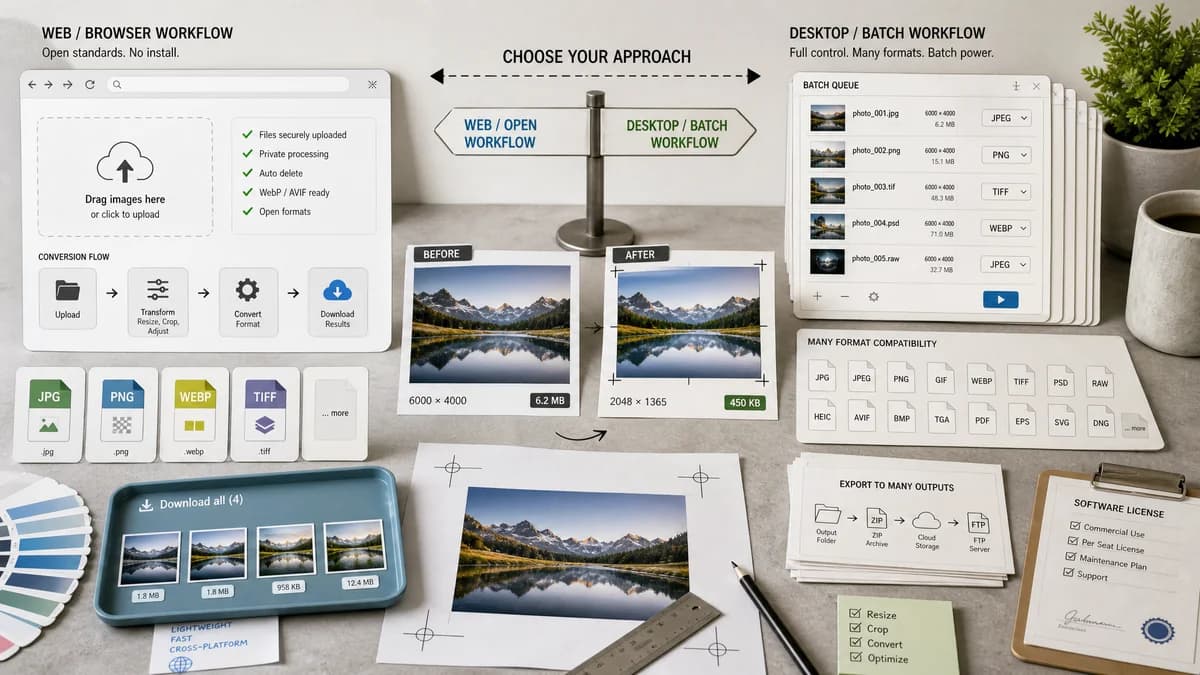 Open Source Alternatives to XnConvert visual comparison with Image Format Converter