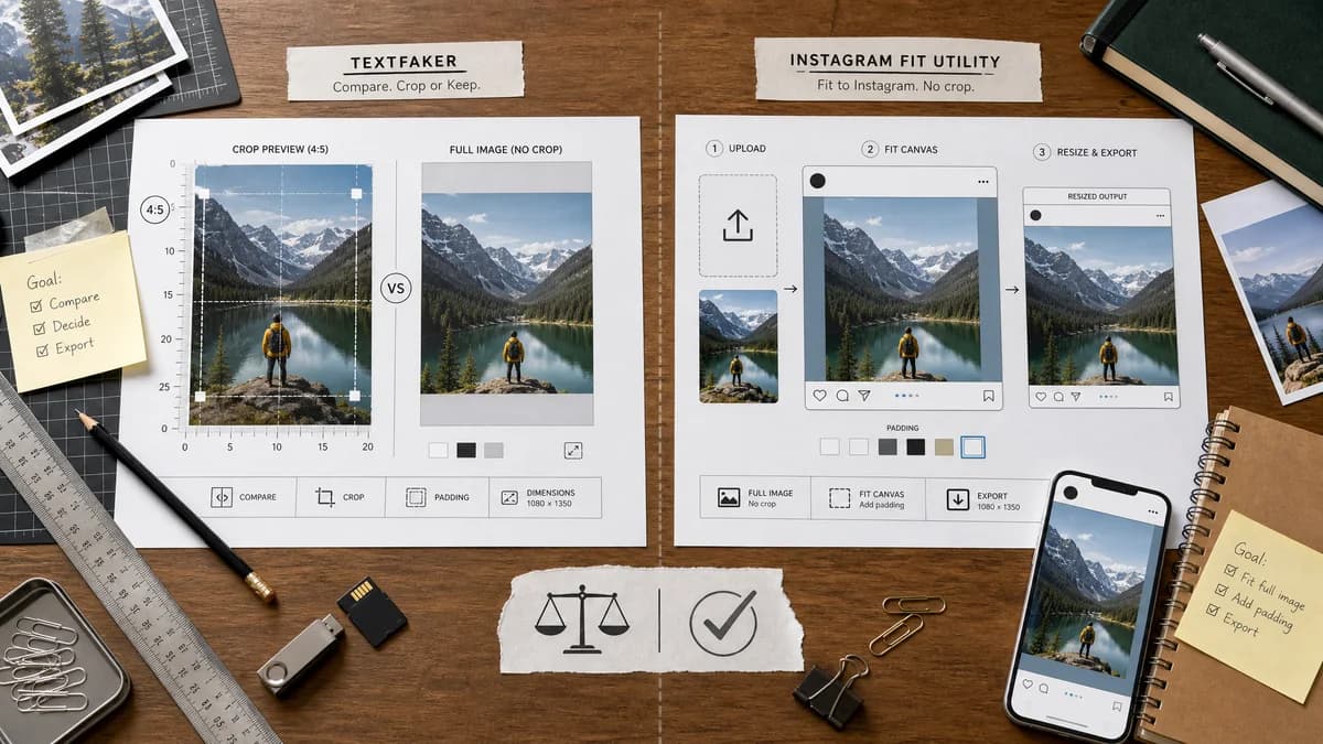 Instagram 4:5 Feed Crop Preview vs NoCrop Instagram Full Post Resizer visual comparison of instagram 4:5 feed crop preview workflows
