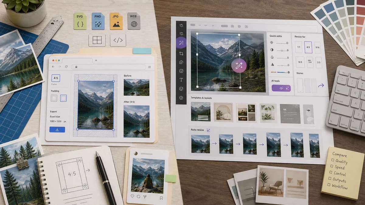 Open Source Alternatives to Pixelcut visual comparison with Instagram 4:5 Feed Crop Preview