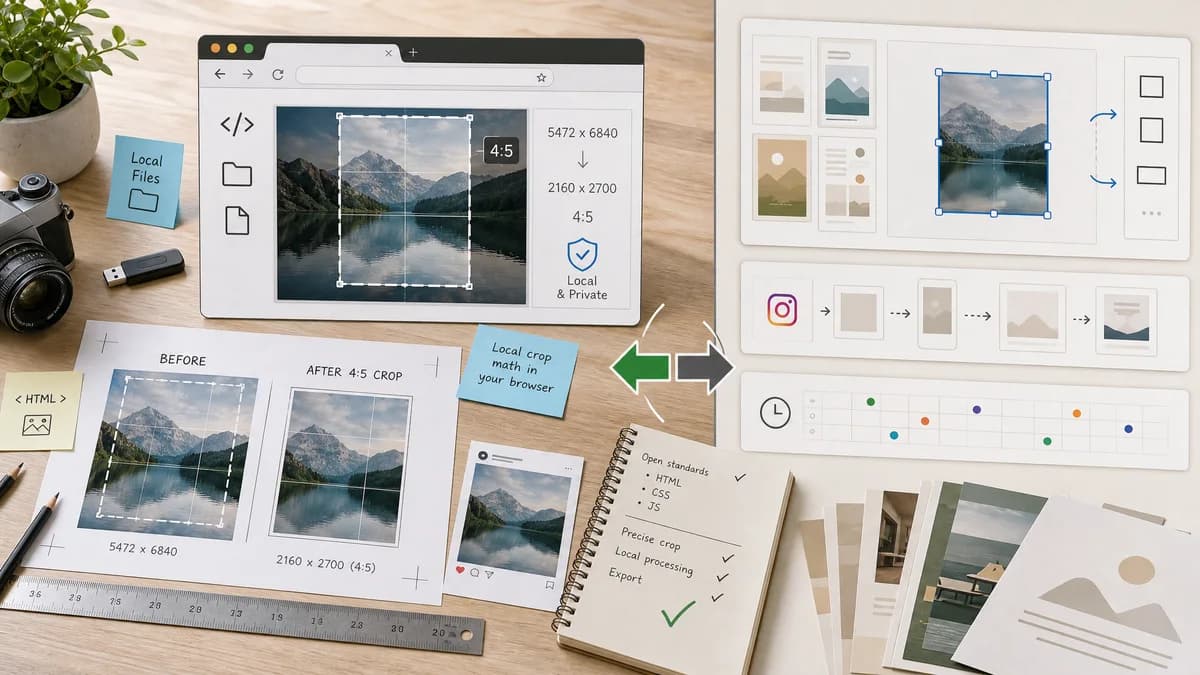 Open Source Alternatives to VistaCreate visual comparison with Instagram 4:5 Feed Crop Preview