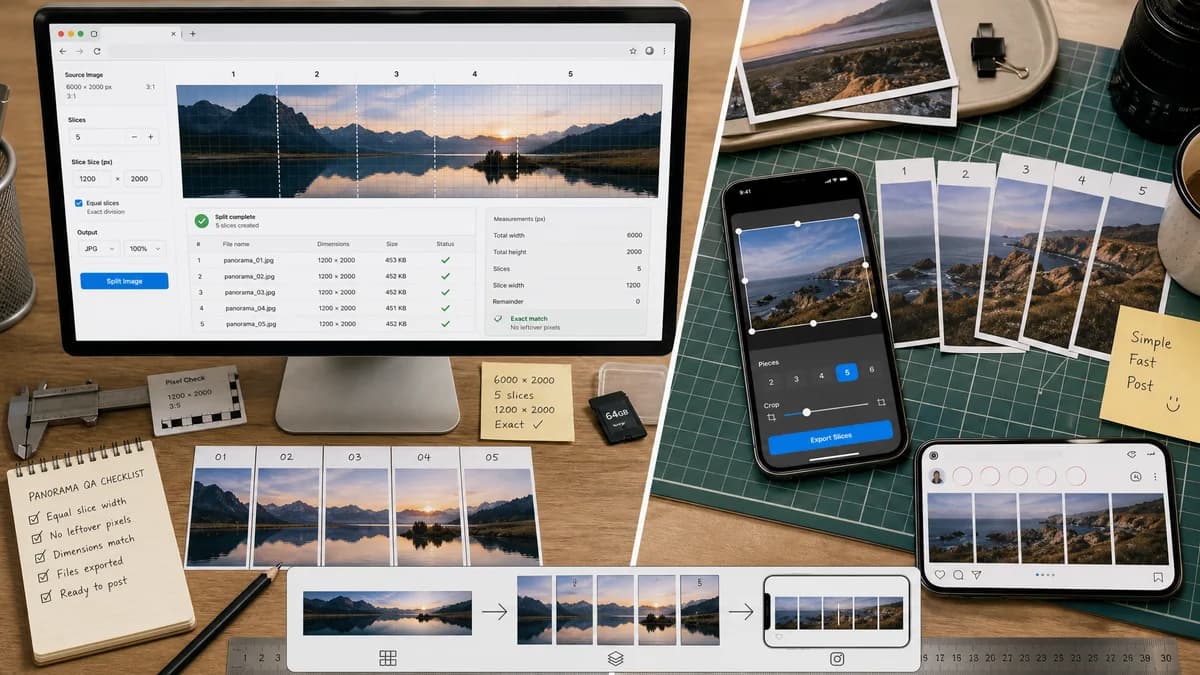 Instagram Carousel Panorama Splitter vs Unsquared visual comparison of instagram carousel panorama splitter workflows