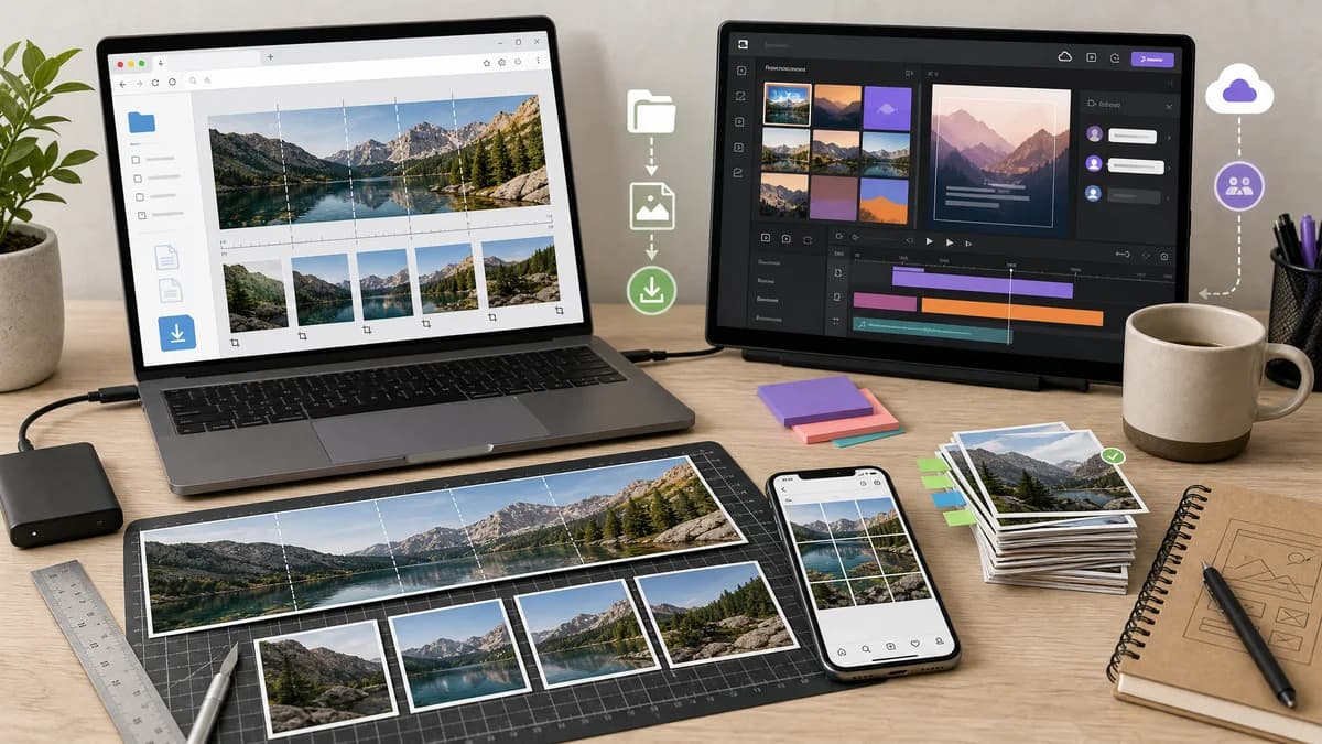 Open Source Alternatives to Kapwing visual comparison with Instagram Carousel Panorama Splitter