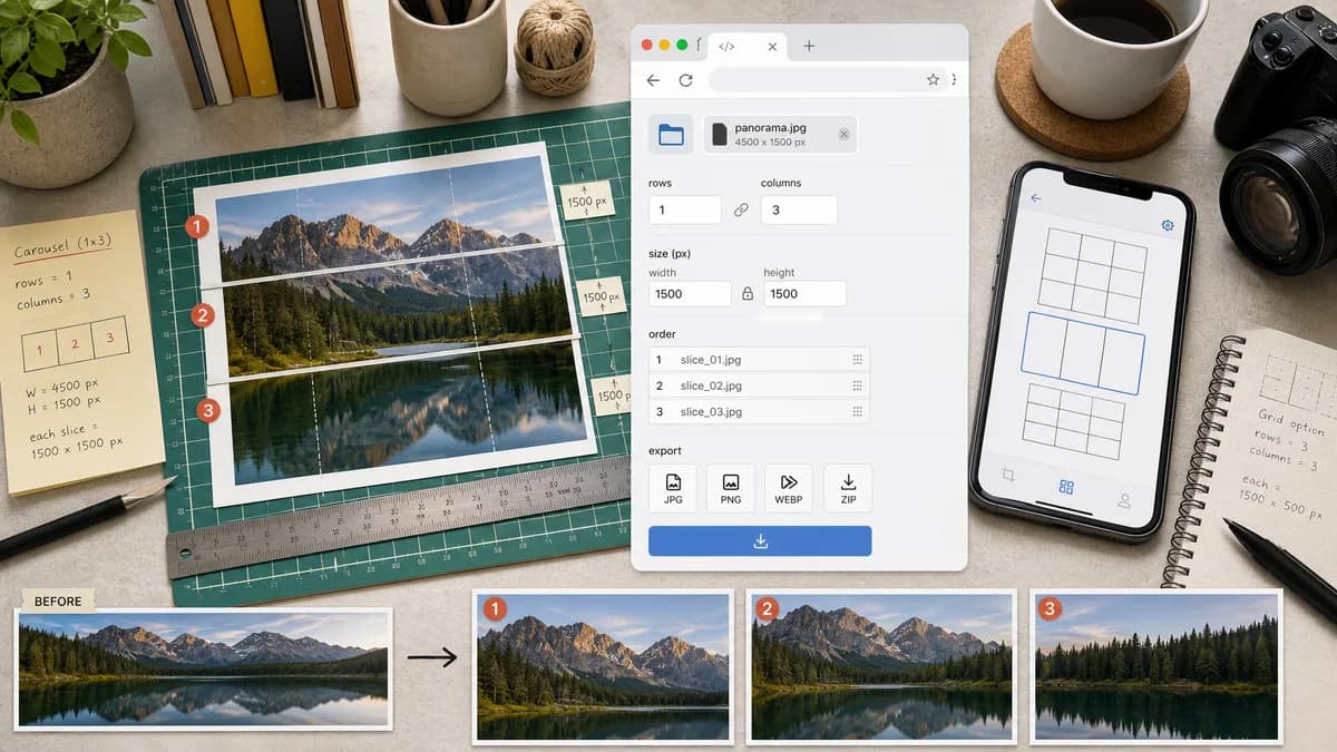 Open Source Alternatives to PhotoSplit visual comparison with Instagram Carousel Panorama Splitter