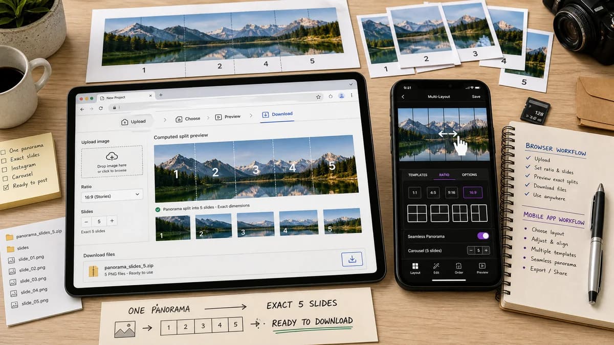Open Source Alternatives to SwipeMix visual comparison with Instagram Carousel Panorama Splitter