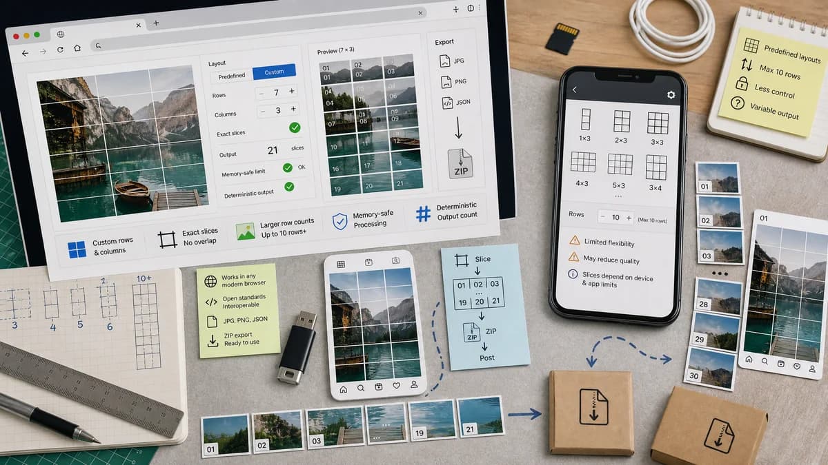 Open Source Alternatives to Griddy visual comparison with Instagram Grid Splitter