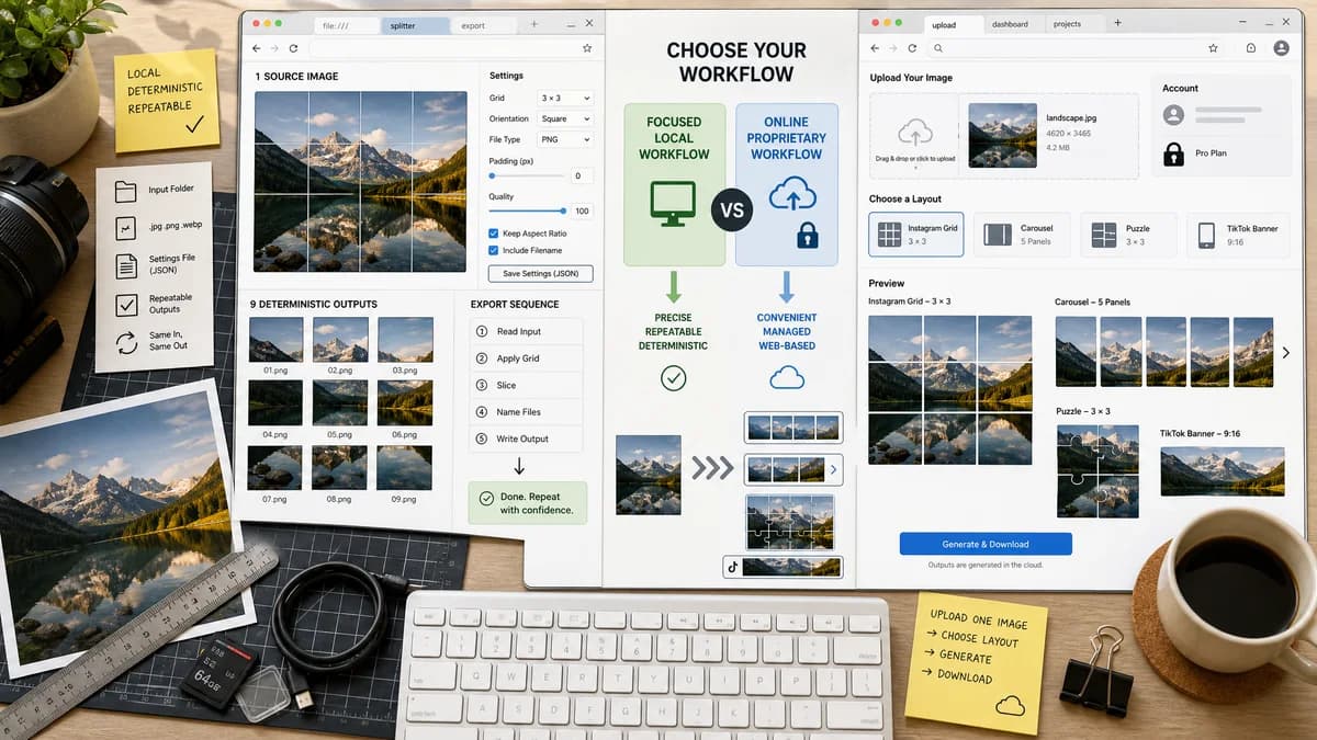 Open Source Alternatives to My Social Boutique Grid Maker visual comparison with Instagram Grid Splitter