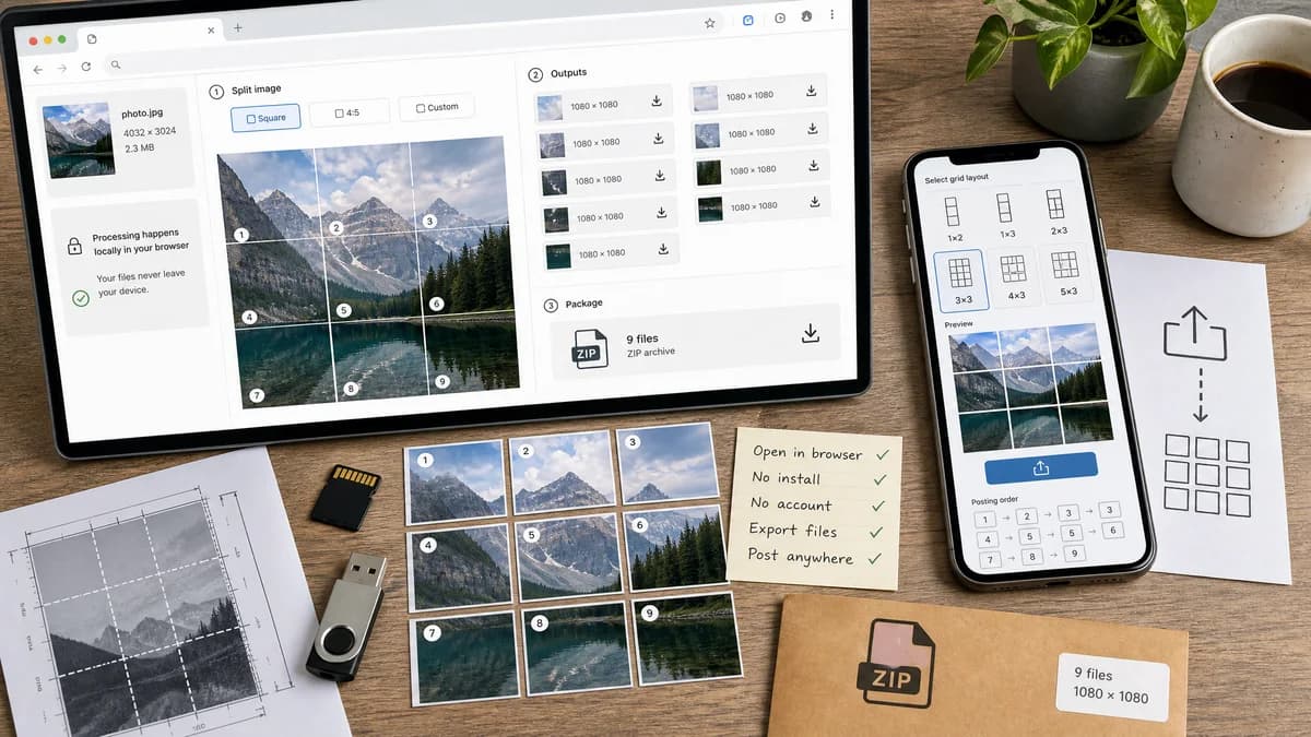 Open Source Alternatives to PhotoSplit visual comparison with Instagram Grid Splitter
