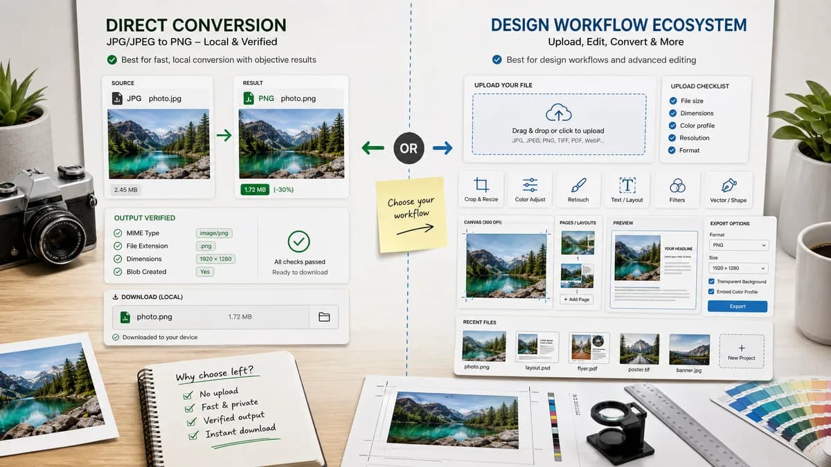 JPG to PNG Converter vs Adobe Express visual comparison of image optimization workflows