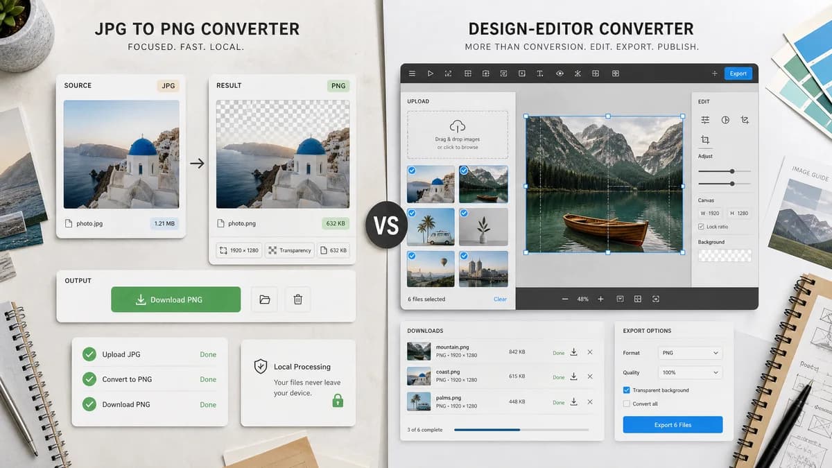 JPG to PNG Converter vs Pixelied visual comparison of image optimization workflows