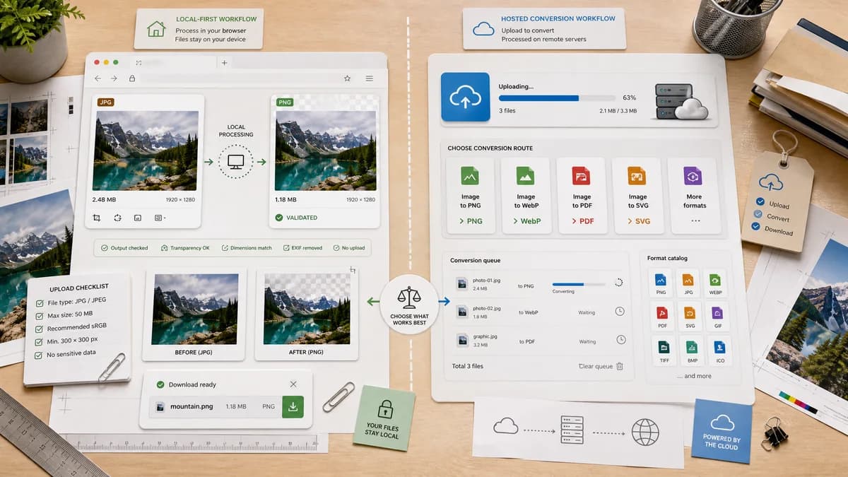 Open Source Alternatives to Convertio visual comparison with JPG to PNG Converter