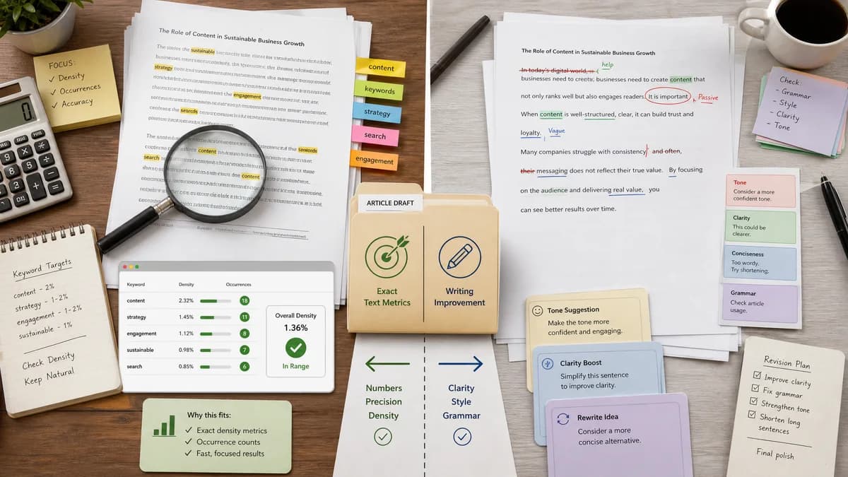 Keyword Density Checker vs Grammarly comparison detail image