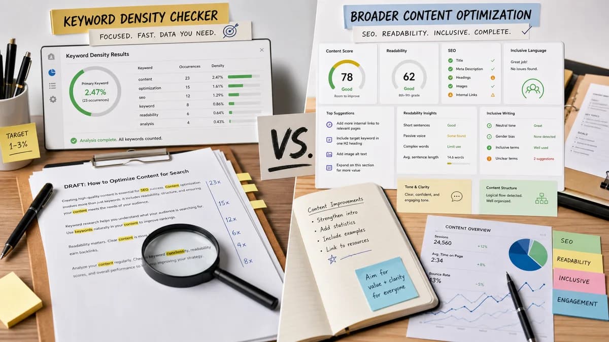 Keyword Density Checker vs Textmetrics comparison detail image