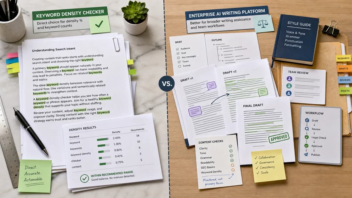 Keyword Density Checker vs Writer comparison detail image