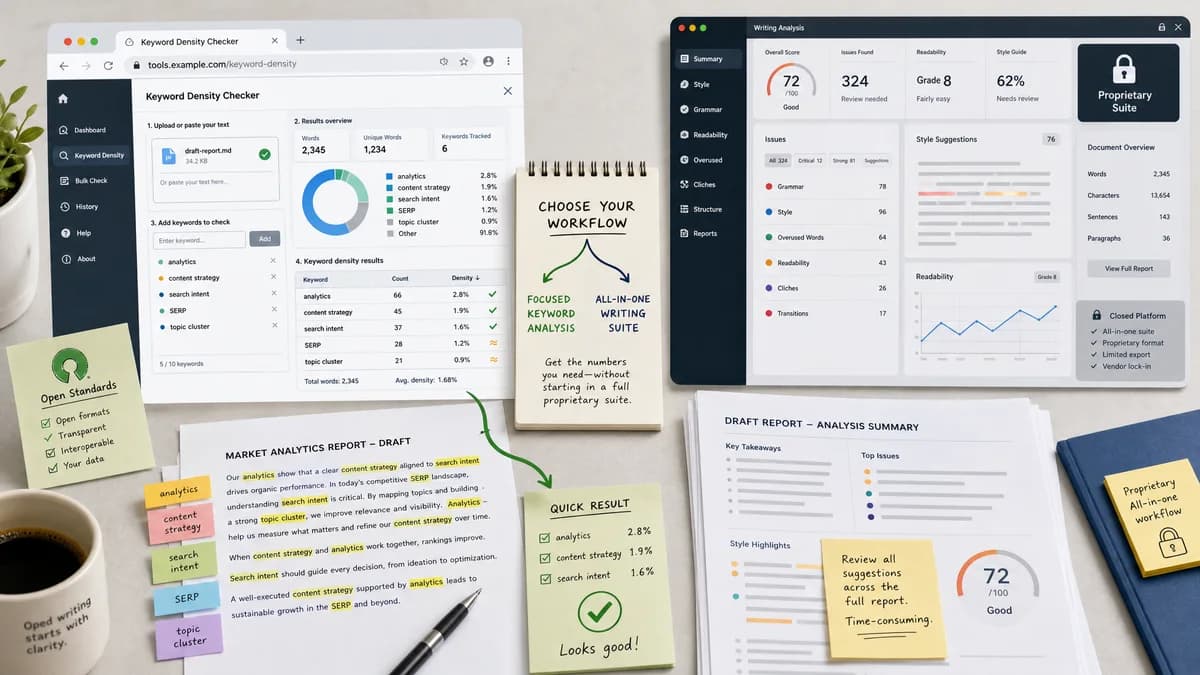 Open Source Alternatives to ProWritingAid detail image for Keyword Density Checker