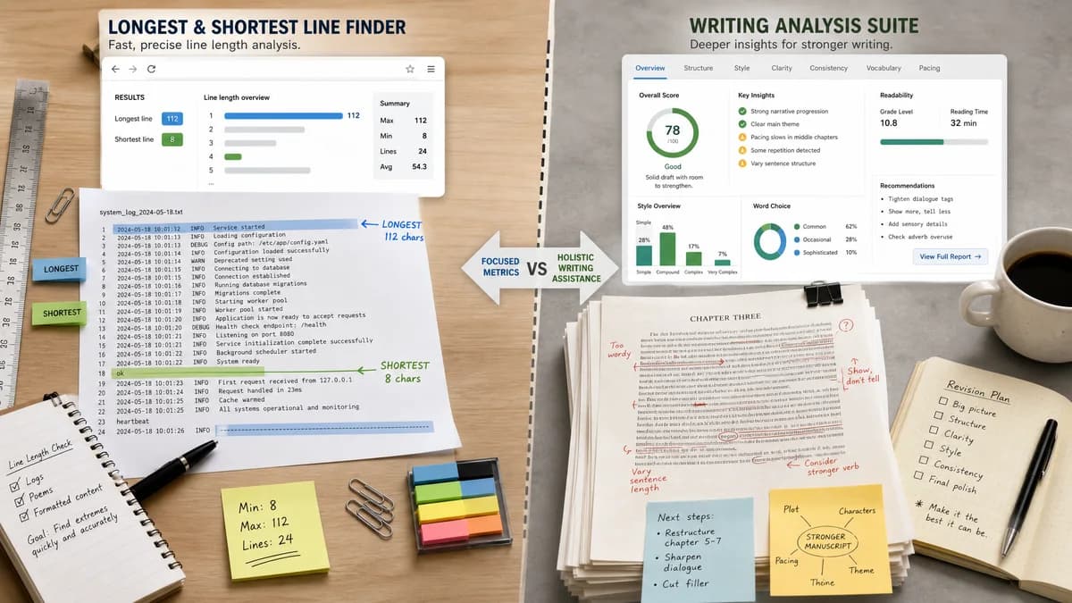 Longest and Shortest Line Finder vs ProWritingAid comparison detail image