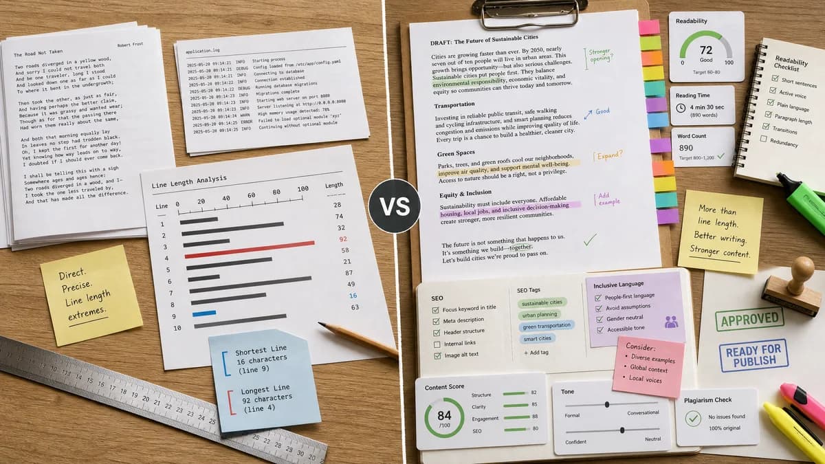 Longest and Shortest Line Finder vs Textmetrics comparison detail image