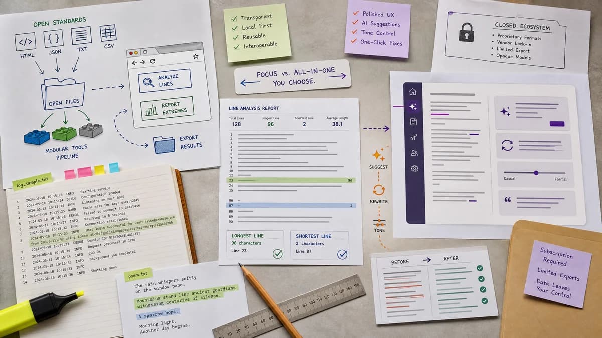 Open Source Alternatives to Grammarly detail image for Longest and Shortest Line Finder