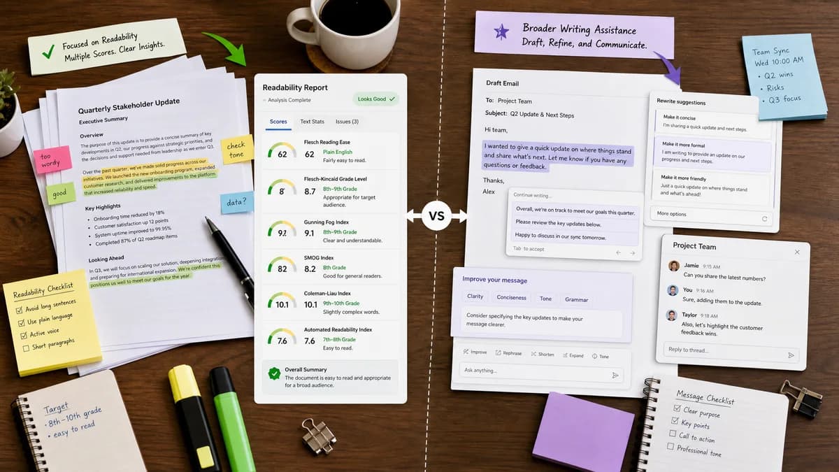Multi-Readability Suite vs Sapling comparison detail image