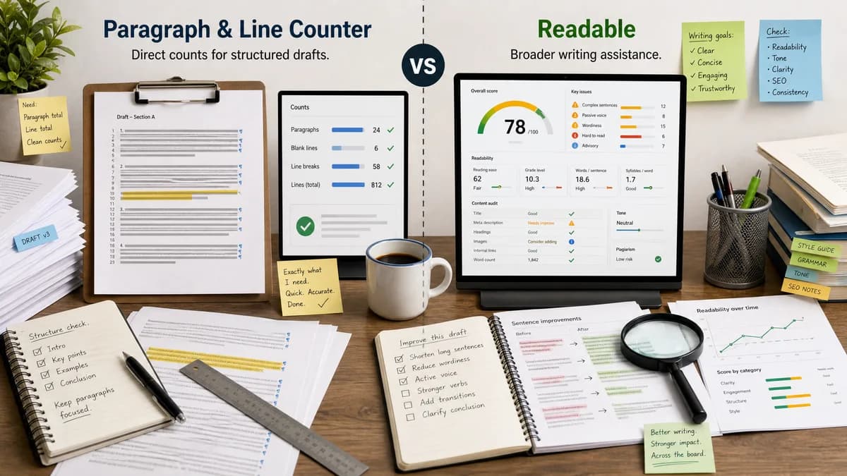Paragraph and Line Counter vs Readable comparison detail image