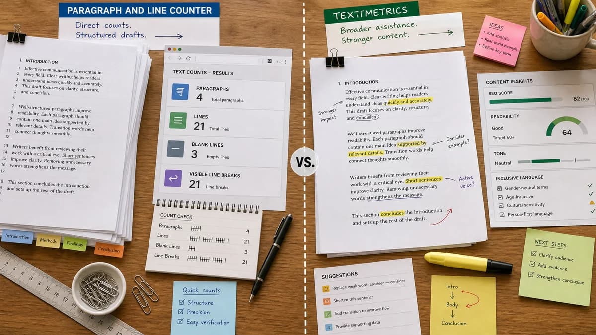 Paragraph and Line Counter vs Textmetrics comparison detail image