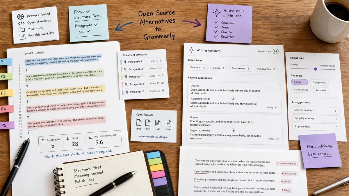 Open Source Alternatives to Grammarly detail image for Paragraph and Line Counter