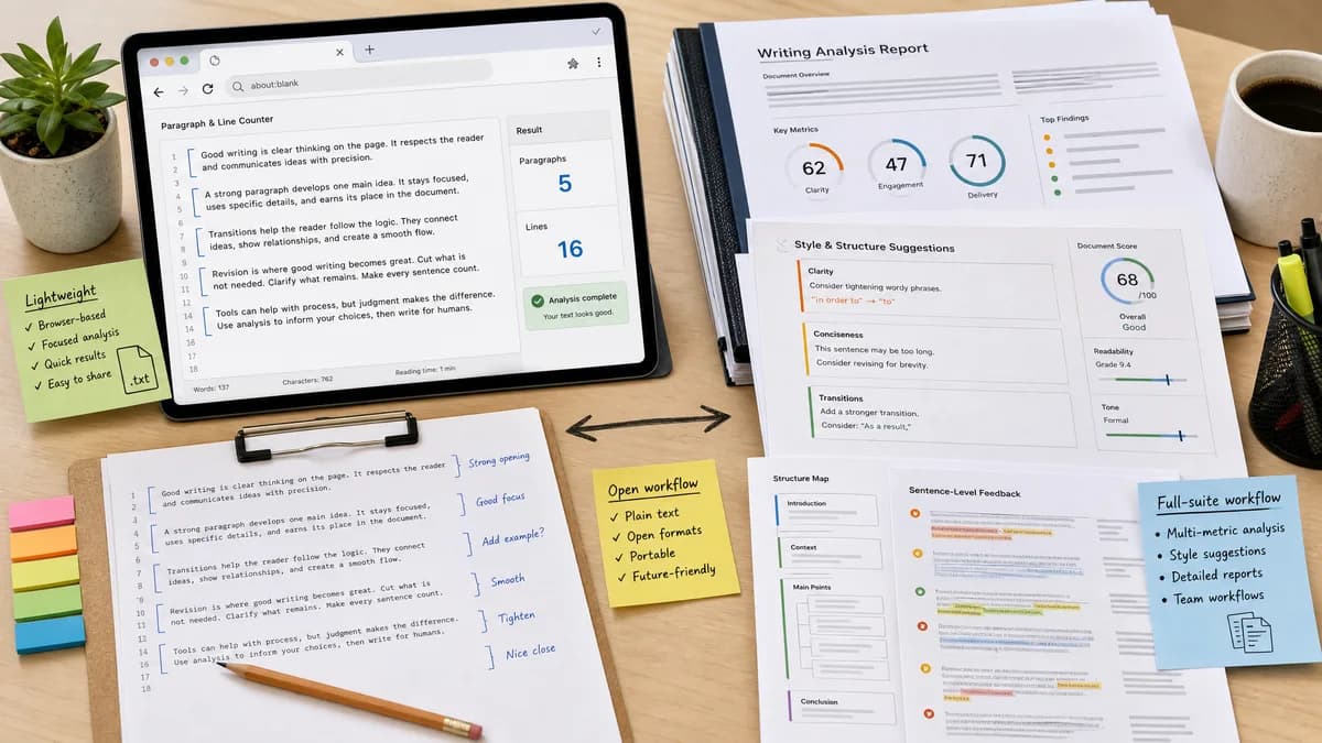 Open Source Alternatives to ProWritingAid detail image for Paragraph and Line Counter