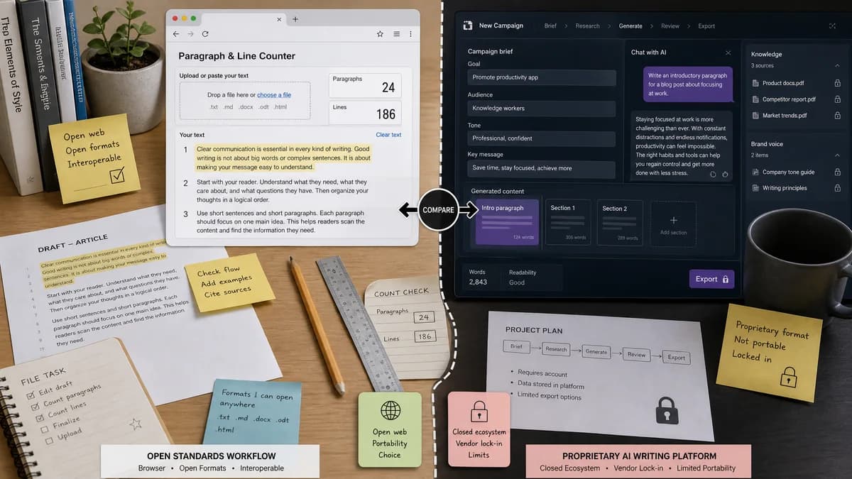 Open Source Alternatives to Writesonic detail image for Paragraph and Line Counter