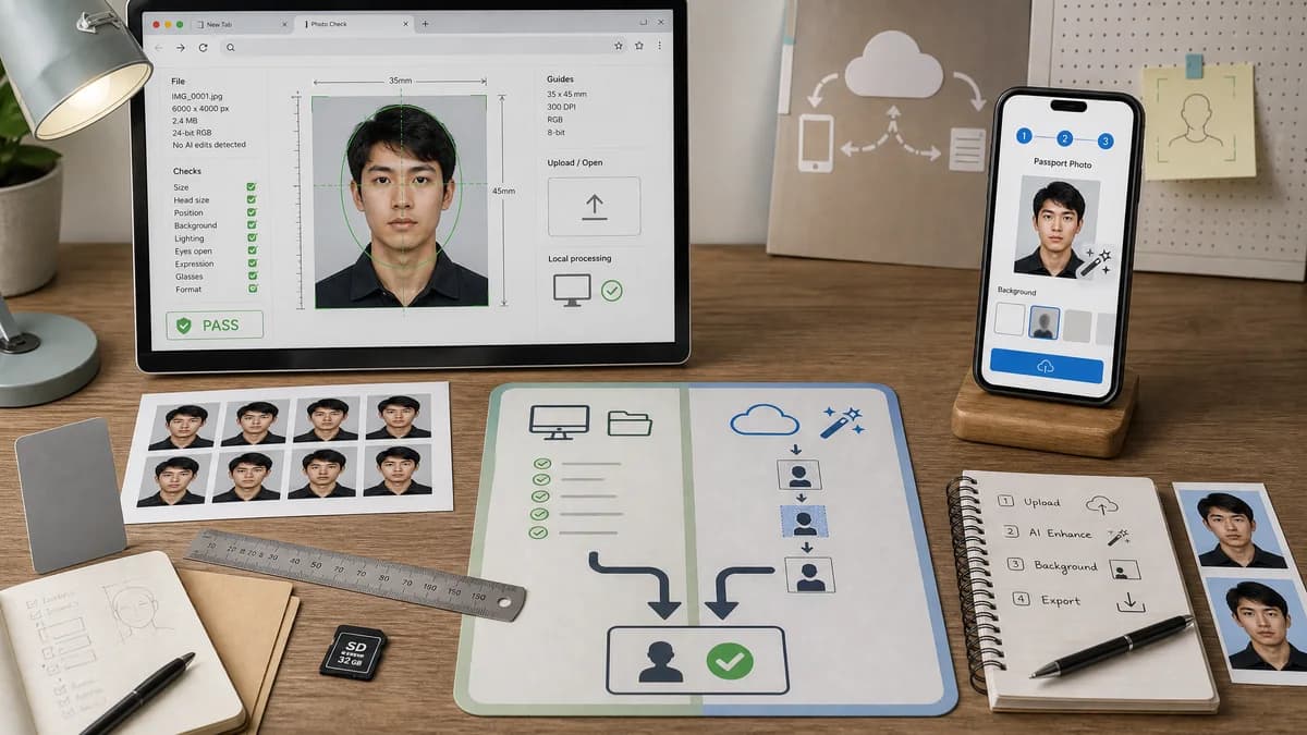 Open Source Alternatives to AiPassportPhotos visual comparison with Passport Photo Size Checker
