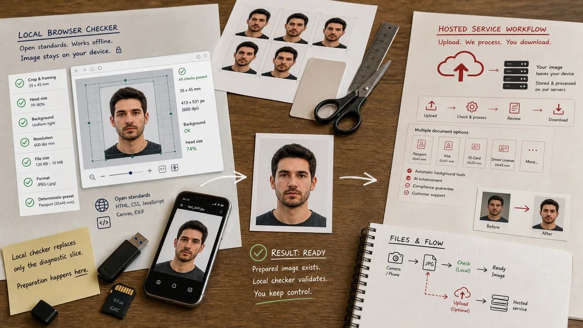 Open Source Alternatives to Visafoto visual comparison with Passport Photo Size Checker