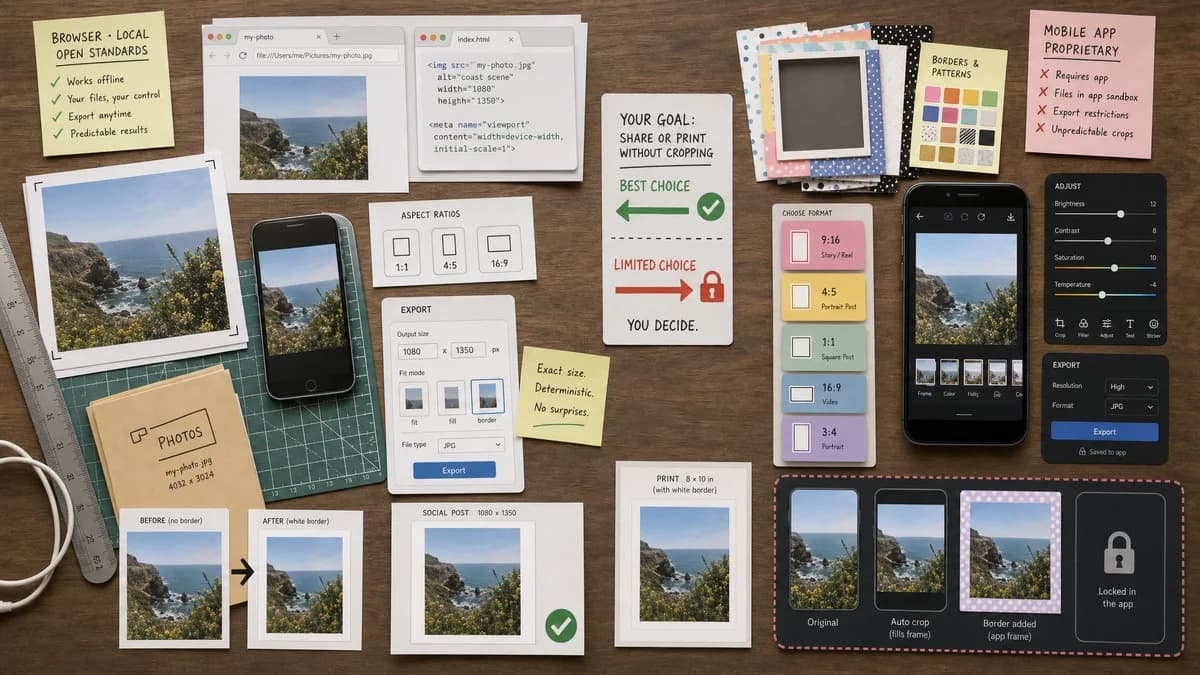 Open Source Alternatives to Instasize visual comparison with Photo Border Maker
