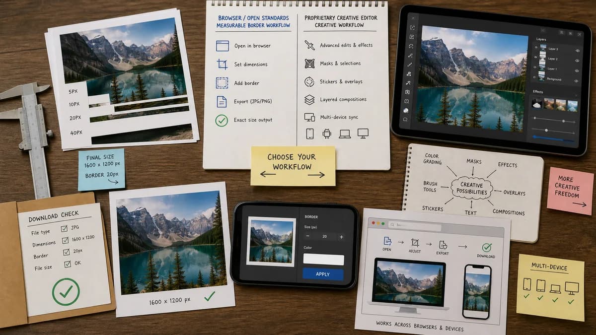 Open Source Alternatives to Picsart visual comparison with Photo Border Maker