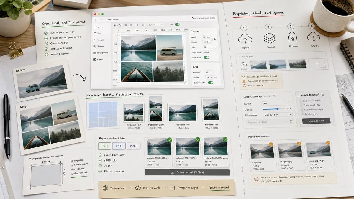 Open Source Alternatives to FotoJet visual comparison with Photo Collage Maker