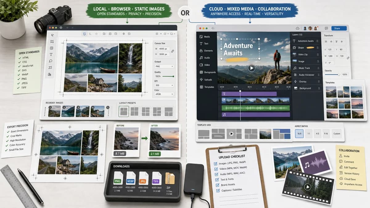 Open Source Alternatives to Kapwing visual comparison with Photo Collage Maker