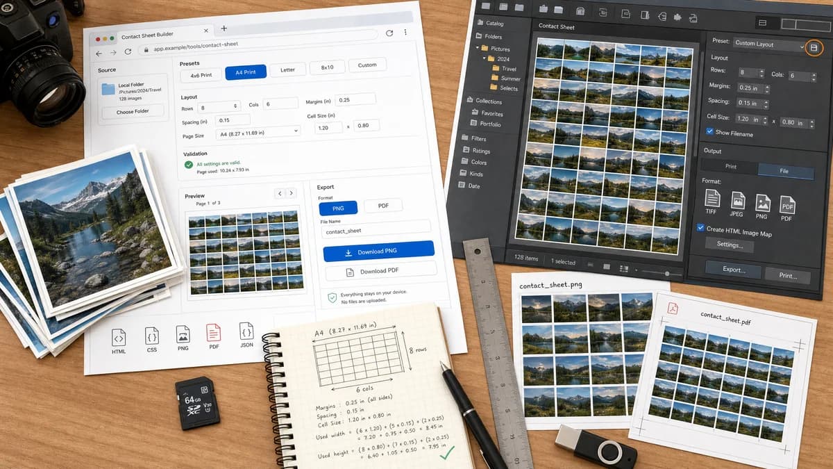 Open Source Alternatives to ACDSee Photo Studio visual comparison with Photo Contact Sheet Maker