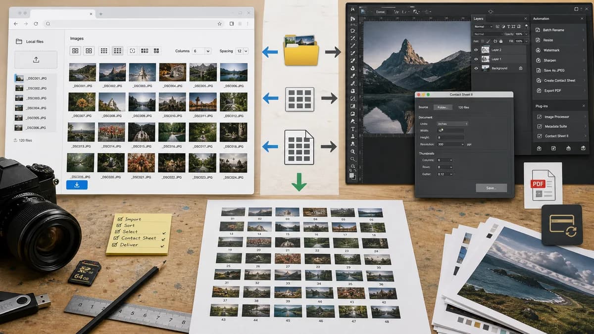 Open Source Alternatives to Adobe Photoshop visual comparison with Photo Contact Sheet Maker