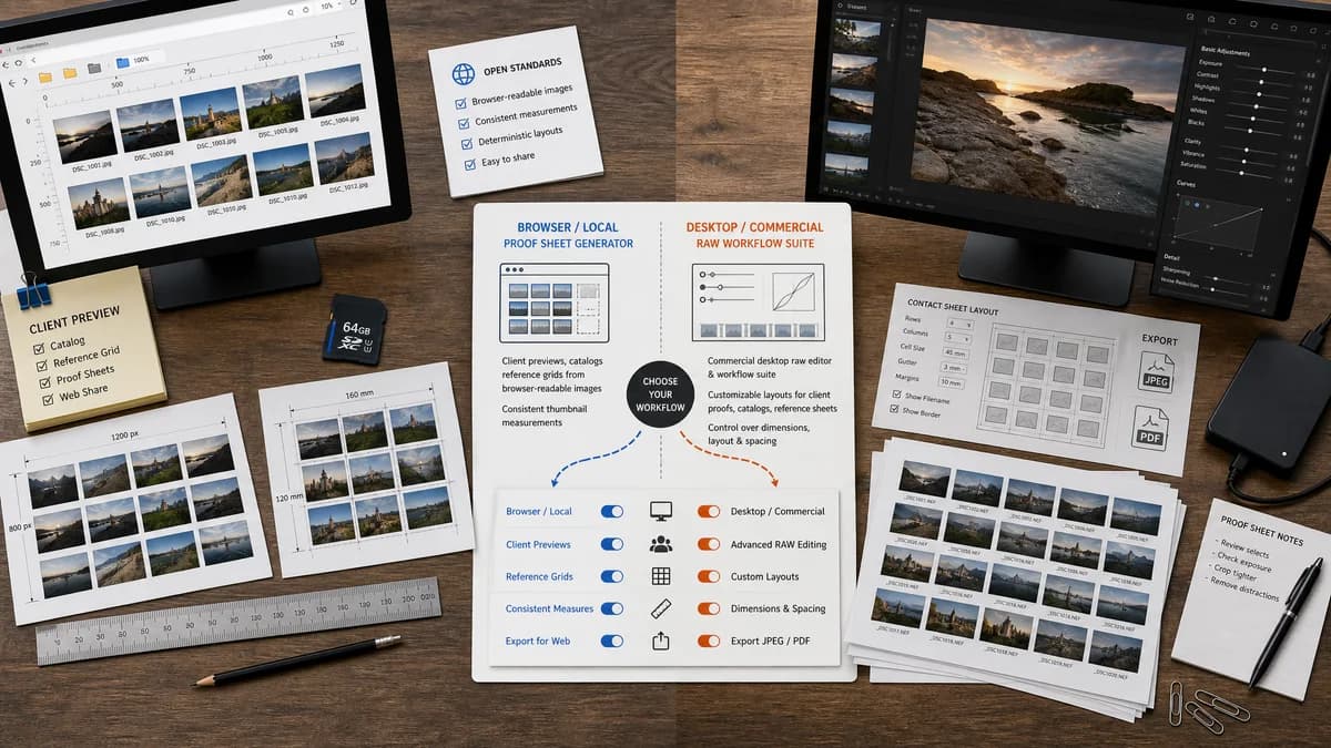 Open Source Alternatives to Capture One Pro visual comparison with Photo Contact Sheet Maker