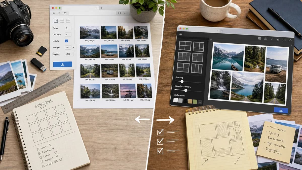 Open Source Alternatives to Fotor visual comparison with Photo Contact Sheet Maker