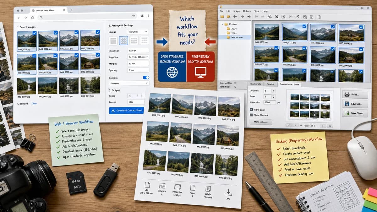 Open Source Alternatives to IrfanView visual comparison with Photo Contact Sheet Maker