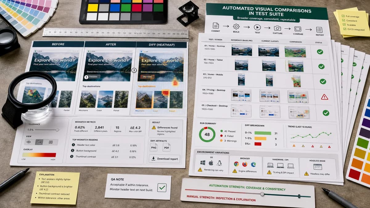 Pixel-by-Pixel Image Diff vs Playwright Visual Comparisons visual comparison of image optimization workflows