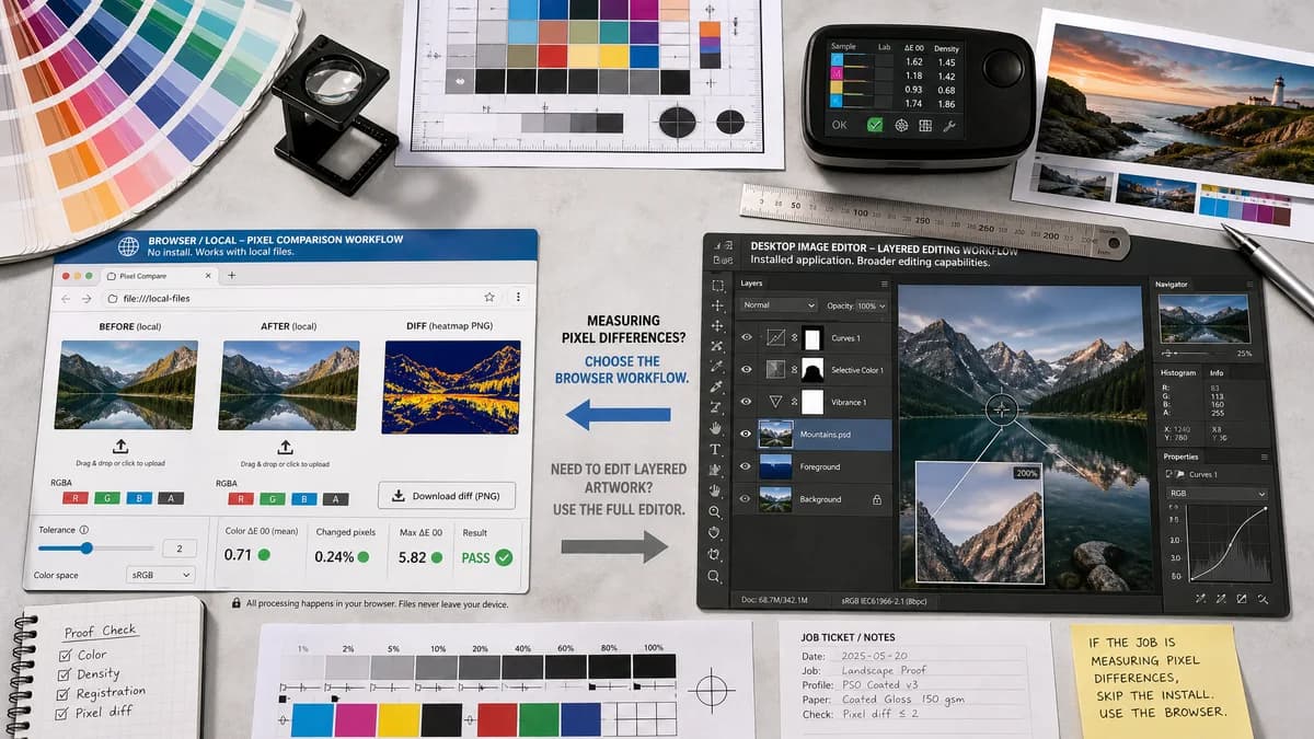 Open Source Alternatives to Adobe Photoshop visual comparison with Pixel-by-Pixel Image Diff