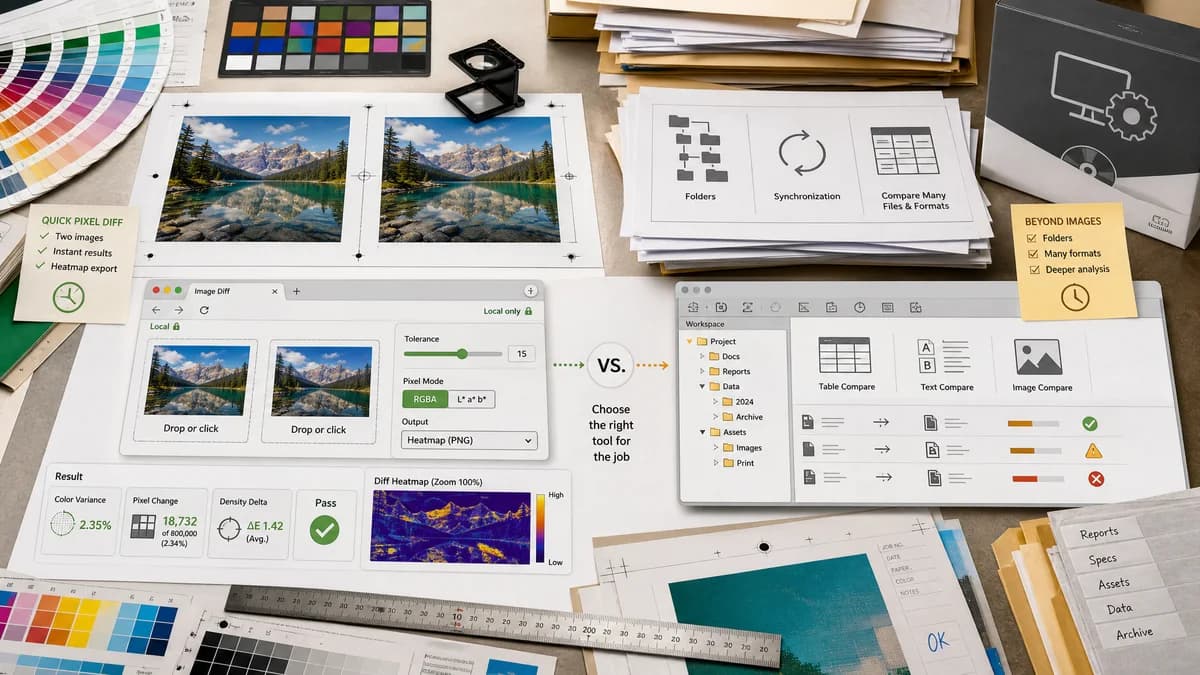 Open Source Alternatives to Beyond Compare visual comparison with Pixel-by-Pixel Image Diff