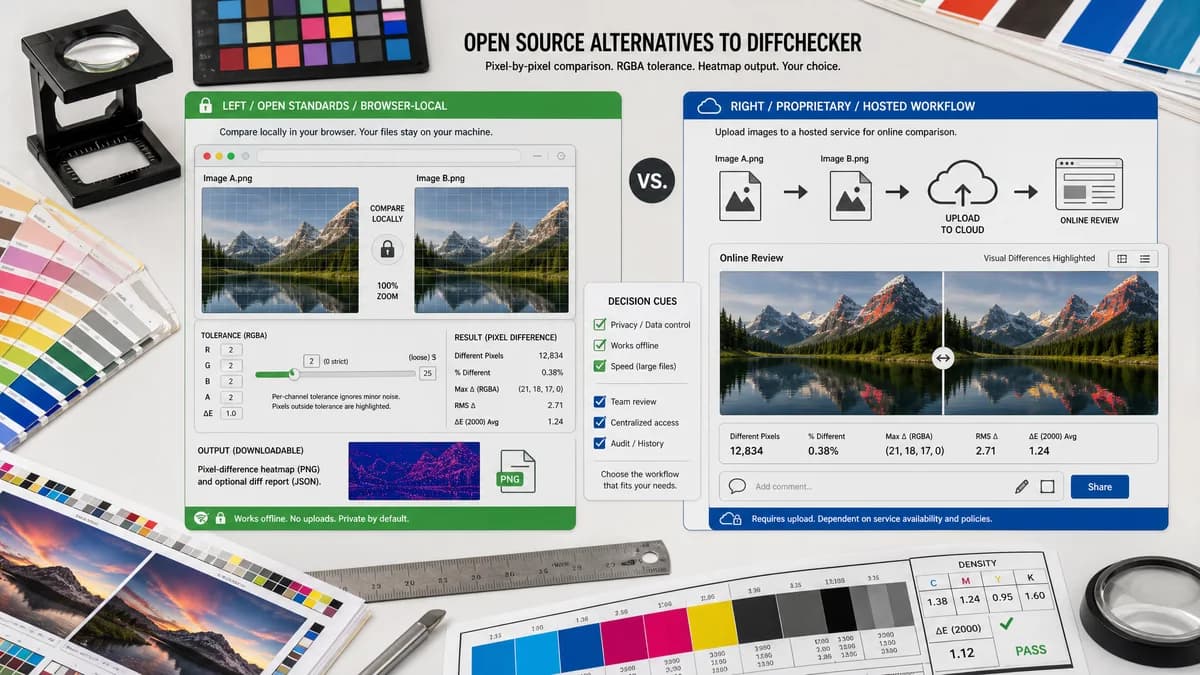 Open Source Alternatives to Diffchecker visual comparison with Pixel-by-Pixel Image Diff