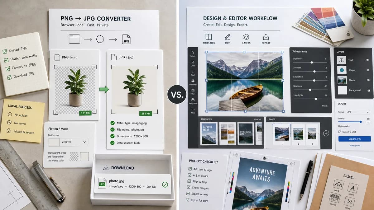 PNG to JPG Converter vs Pixelied visual comparison of image optimization workflows