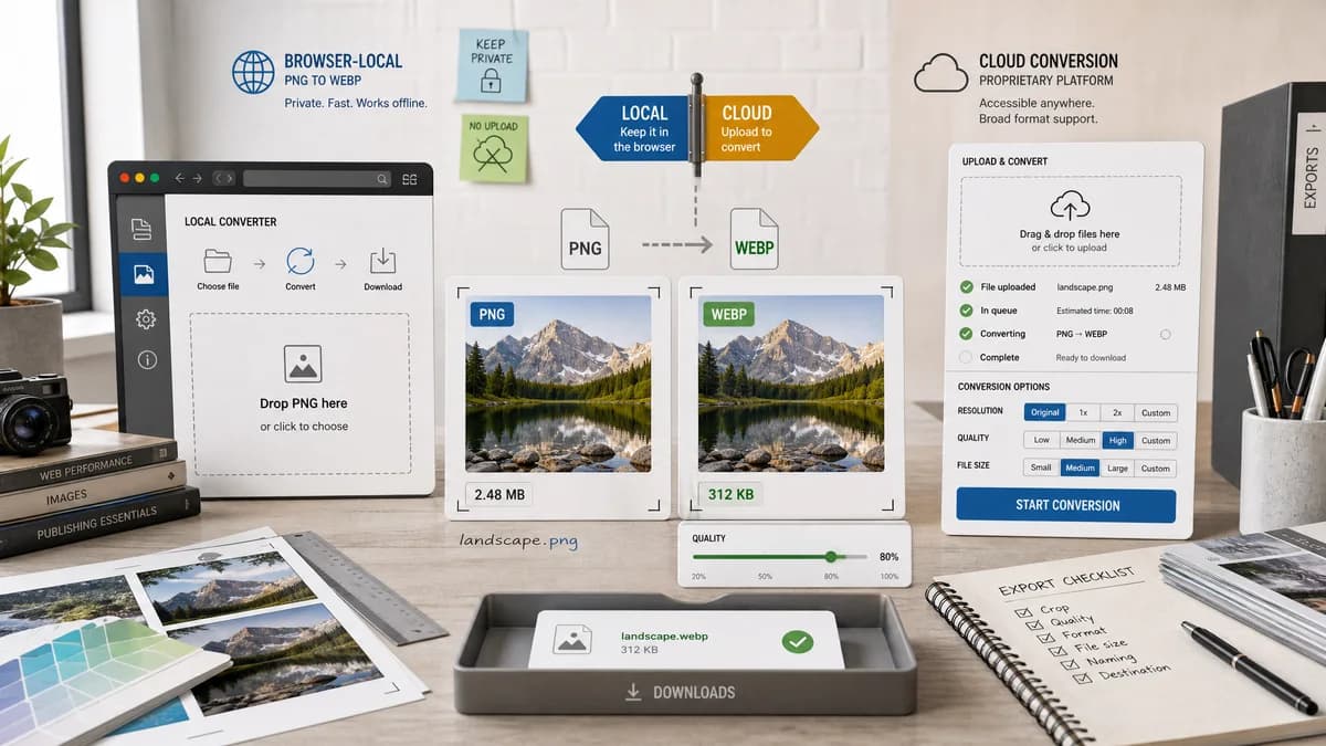 Open Source Alternatives to CloudConvert visual comparison with PNG to WebP Converter